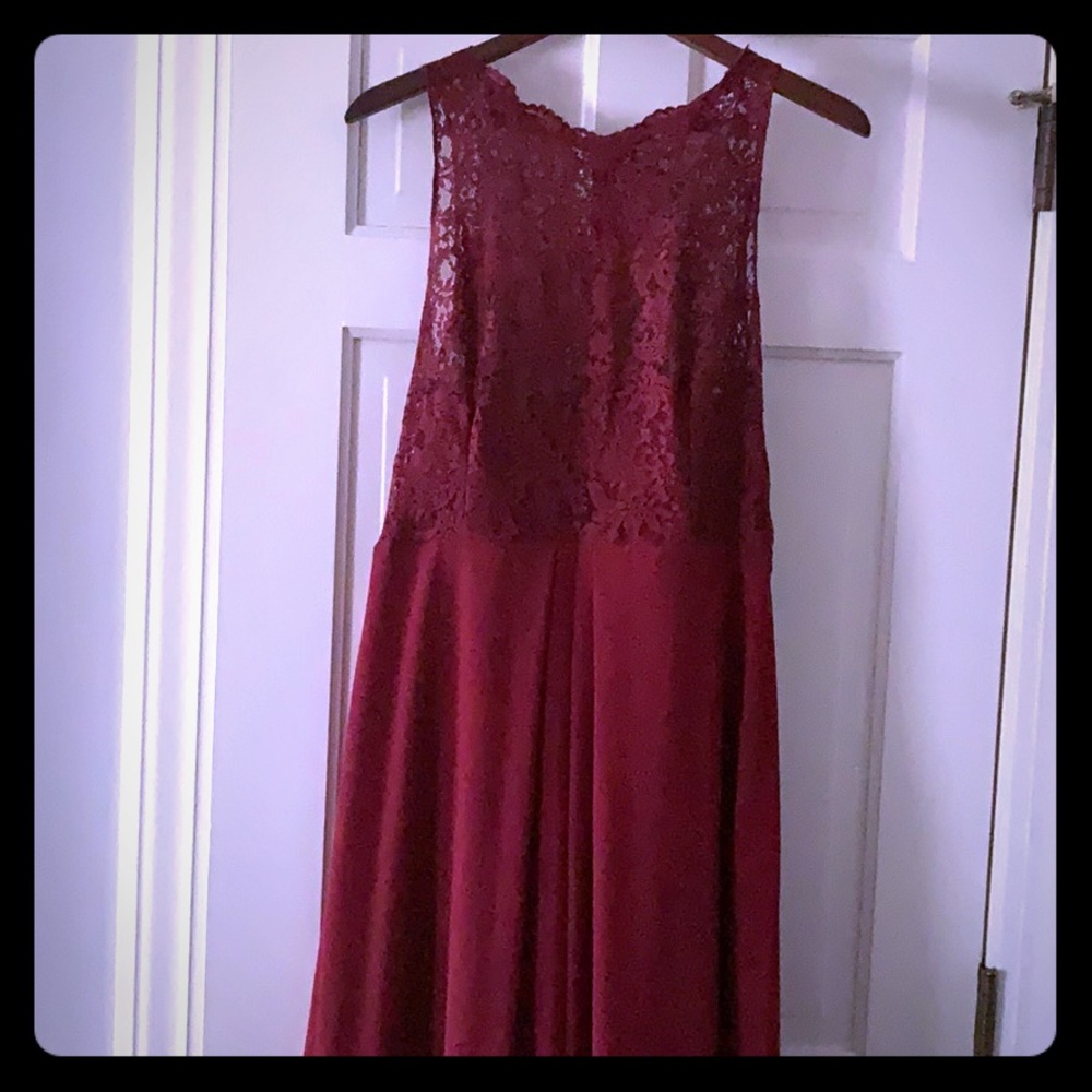 After Six Burgundy Bridesmaid Dress